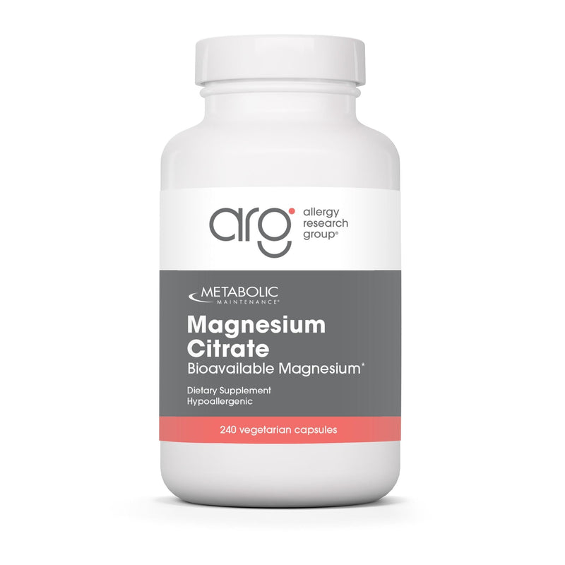 Metabolic Maintenance Magnesium Citrate Capsules - Magnesium Supplement for Calm, Sleep, Muscle & GI Support - with Vitamin C (240 Capsules) Unflavored 240 Count (Pack of 1)