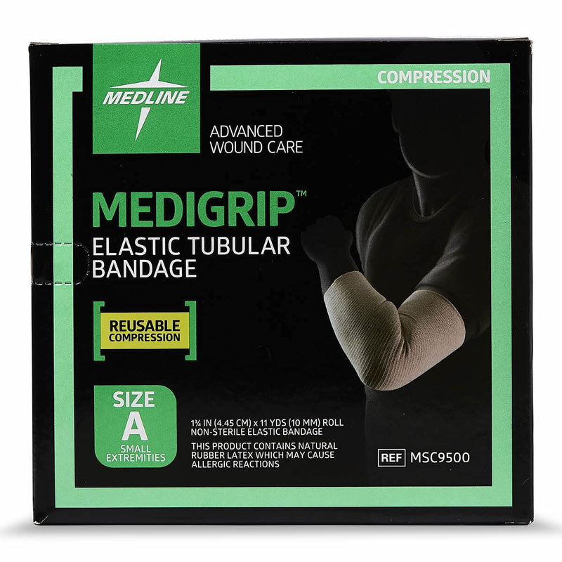 Medline Medigrip Elastic Latex Tubular Bandages, Size A, 1.75" W (4.5 cm), Ideal for Small Feet and Arms - High Compression Support, Breathable & Comfortable small extremities - BeesActive Australia