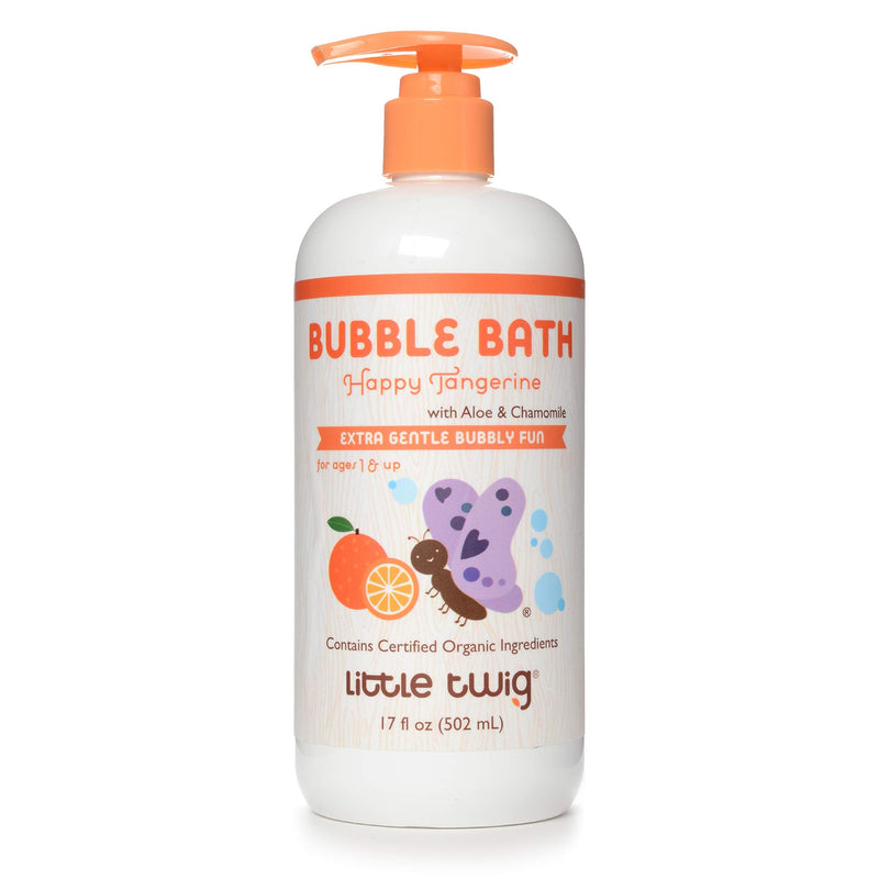 Little Twig Bubble Bath, Baby Bath Essential with Natural Plant Derived Formula, Vegan, Gluten-Free, Paraben-Free, Happy Tangerine Scent, 17 fl. oz. 17 Fl Oz (Pack of 1) - BeesActive Australia