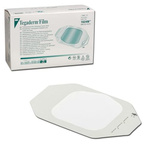 3M Health Care 1624W Tegaderm Film Dressing, Frame Style, 2.75" Length x 2.375" Width, Transparent (Pack of 100)