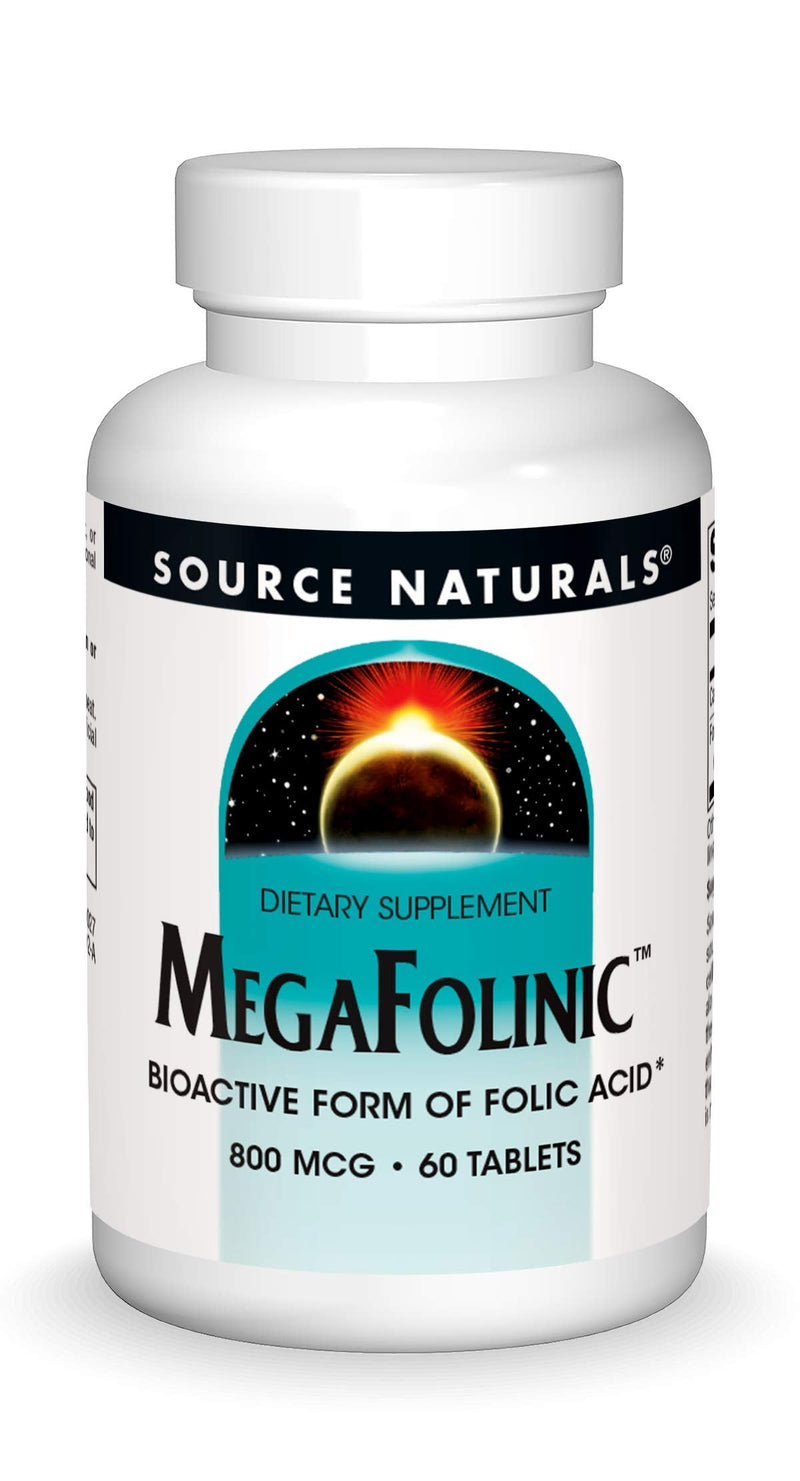 Source Naturals MegaFolinic 800mcg - 60 Tablets 1 60 Count (Pack of 1)