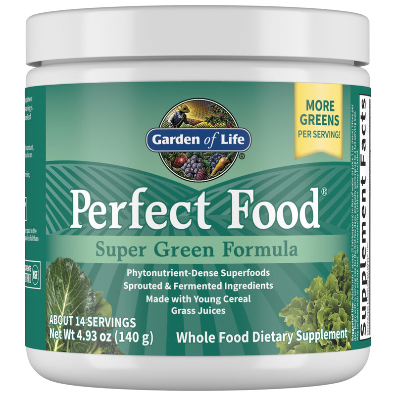 Garden of Life Perfect Food Original Super Green Formula, 14 Servings | Plant Based Superfood Powder with Probiotics, Enzymes and Greens Concentrates for Immune Support and Digestive Support 4.94 Ounce (Pack of 1)