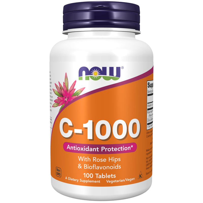 NOW Foods Supplements, Vitamin C-1,000 with Rose Hips & Bioflavonoids, Antioxidant Protection*, 100 Tablets 100 Count (Pack of 1)