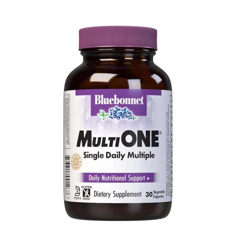Bluebonnet Nutrition Mult One (with Iron), Daily Nutritional Support*, Vegetarian Friendly, Kosher Certified, Gluten-Free, Dairy-Free, 30 Vegetable Capsules, 30 Servings | Daily Nutritional Support; Vegetarian, Kosher Certified, Gluten-Free, Dairy-Free
