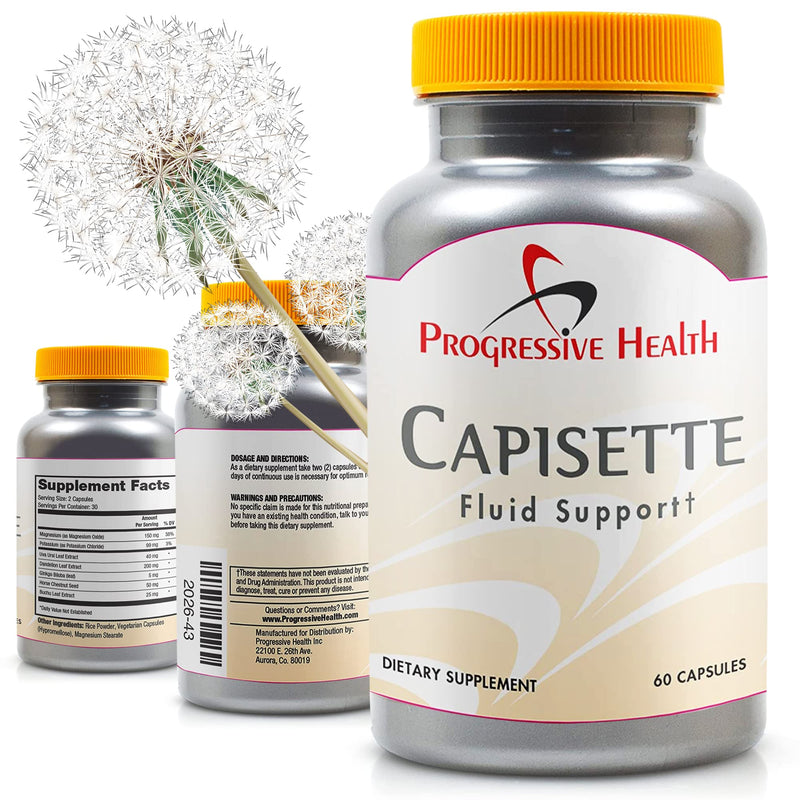 Capisette Water Retention Support - Reduces Swollen Feet, Ankles, and Legs - Reduce Swelling & Fluid Retention from Edema. Includes: Potassium, Dandelion Root, & More- Dietary Supplement (60 capsules) - BeesActive Australia