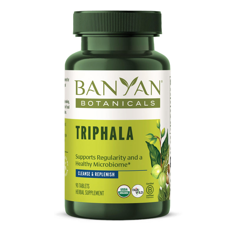 Banyan Botanicals Triphala Tablets - Organic Triphala Supplement with Amla, Haritaki & Bibhitaki – For Digestion, Elimination & Healthy Gut Microbiome* – 90 Tablets – Non-GMO Sustainably Sourced Vegan 90 Count (Pack of 1) - BeesActive Australia