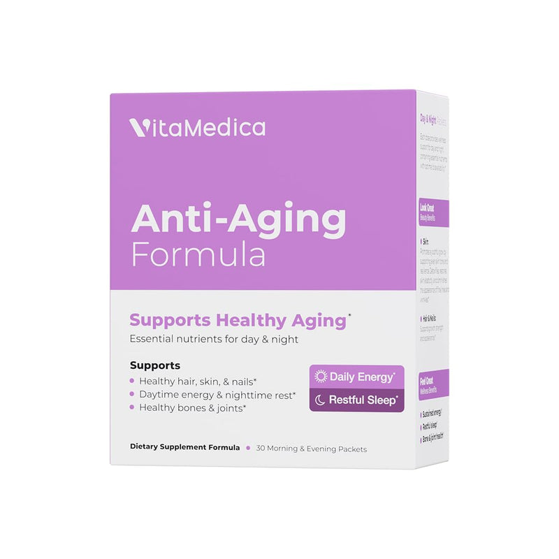 VitaMedica Anti-Aging AM/PM Multivitamin Packets, for Women & Men, 30 Packs | Supports Radiant Skin, Hair & Nails - Daytime Energy + Nighttime Recovery