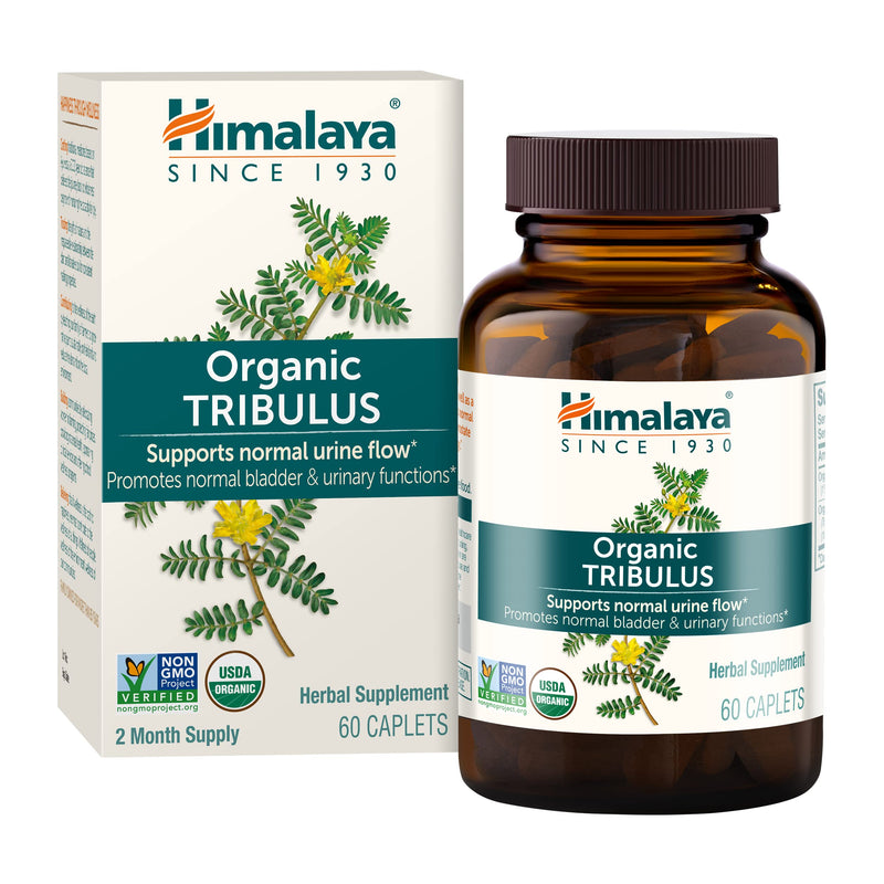 Himalaya Organic Tribulus Terrestris, Herbal Supplement for Urinary Support and Flow, Bladder Function, Prostate Support, Stamina, Male Energy, Non-GMO, USDA Organic, Vegan, 688 mg, 60 Caplets - BeesActive Australia