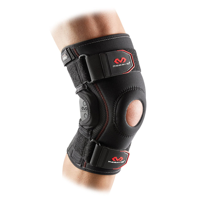 McDavid Knee Brace, Maximum Support with Polycentric Hinges & Cross Straps, Comfortable Compression & Extra Stability Large
