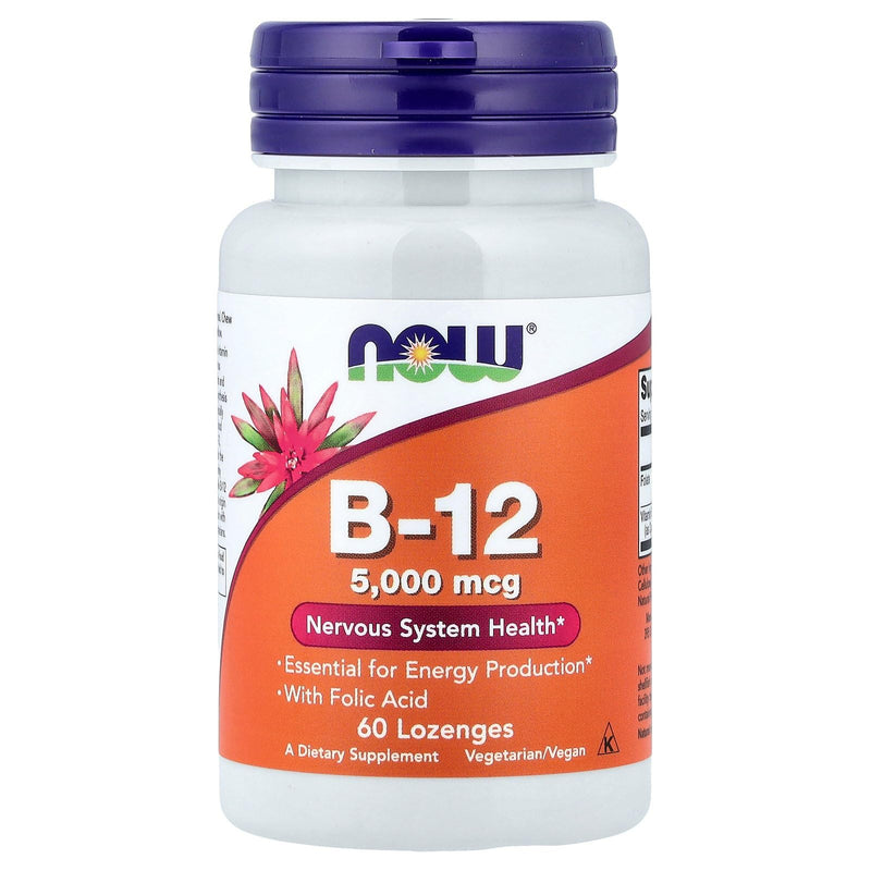 NOW B-12 5,000 mcg,60 Lozenges 60 Count (Pack of 1)