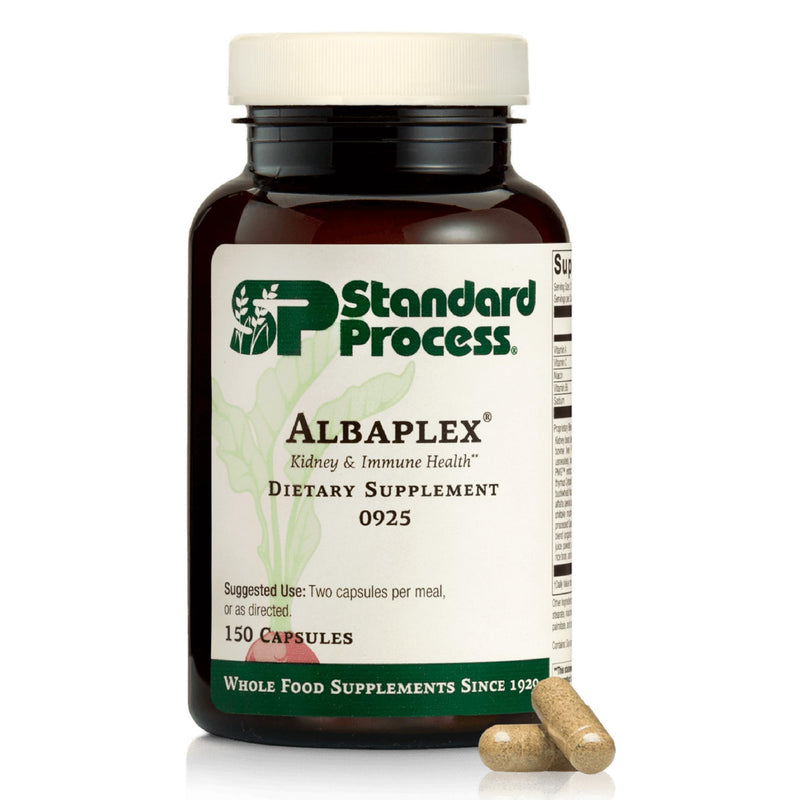 Standard Process Albaplex, Kidney & Liver Supplement, 150 Capsules | Liver and Immune Health Dietary Supplement, Non-Dairy, Kidney and Liver Health Support, Contains Vitamins A,B6, and C 150 Count (Pack of 1)