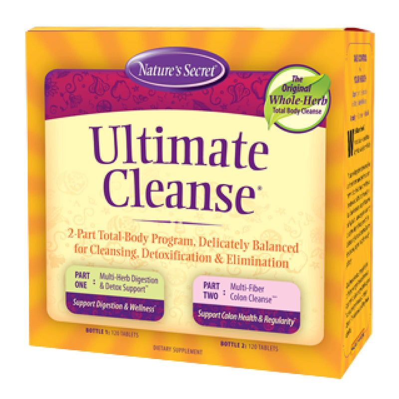 Nature's Secret Ultimate Cleanse 2-Part Total Body Detoxification & Elimination Supports Digestion, Wellness, Colon Health & Regularity - Multi-Herb Digestion & Multi-Fiber Cleanse - 240 Tablets Unflavored 240 Count (Pack of 1) - BeesActive Australia
