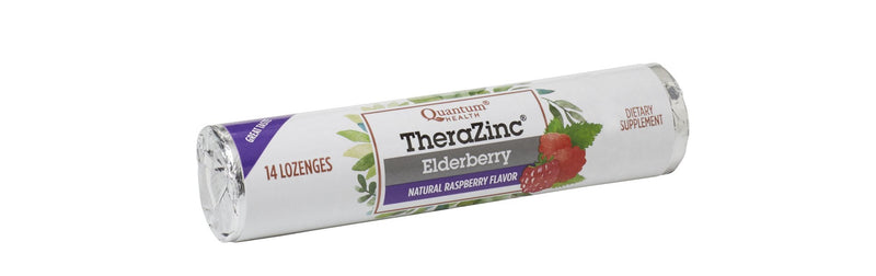 Quantum Health TheraZinc Zinc Lozenges|Elderberry Raspberry|Immune Support Formulated with Zinc Gluconate|Fast Relief|No Aftertaste|14 Count 14 Count (Pack of 1)