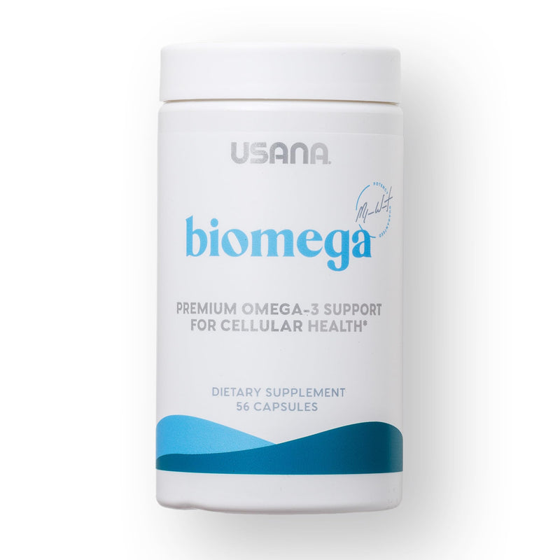 USANA - BiOmega Premium Omega-3 Support Formula - 56 Capsules | Includes EPA & DHA Omega-3s, rTG Fish Oil, 1,000 Mg Omega-3s and Vitamin D For Heart, Brain, Eye and Cellular Support