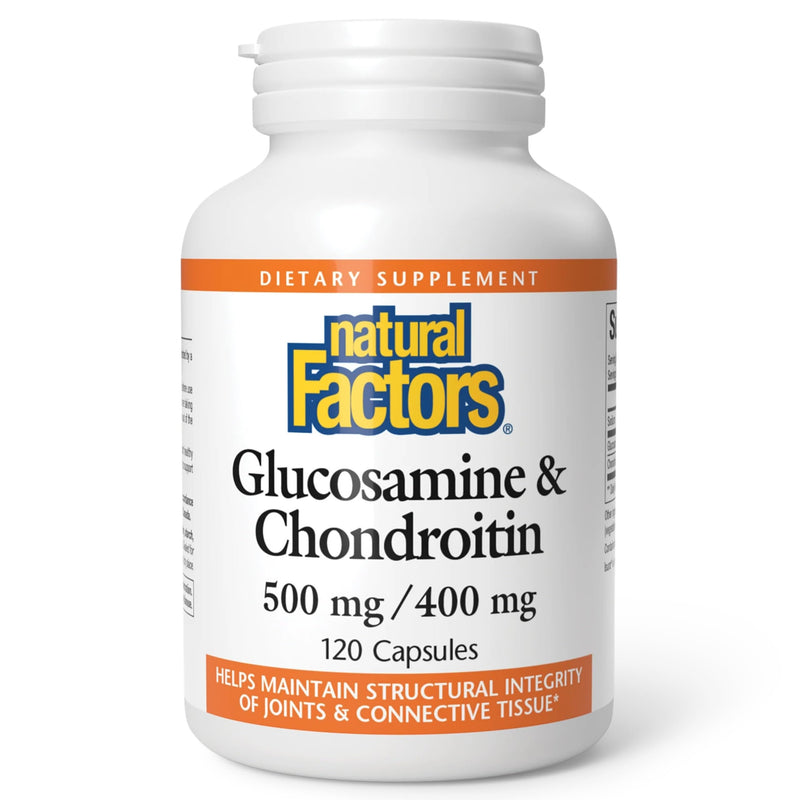 Natural Factors, Glucosamine & Chondroitin, Supports Healthy Joints and Connective Tissue, 120 Capsules Standard Packaging