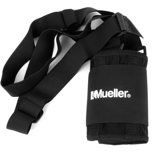 MUELLER Sports Medicine Back Brace with Suspenders, Ideal for Upper and Lower Back Pain, Relief & Support for Men and Women, Strains, Sciatica, Scoliosis, Black, One Size