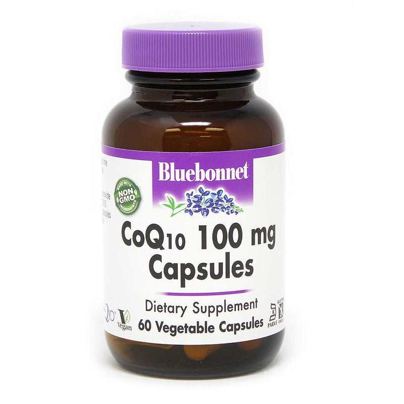 Bluebonnet CoQ-10 Vegetarian Capsules, 100 mg, 60 Count | Vegetarian Kaneka 60 Count (Pack of 1)