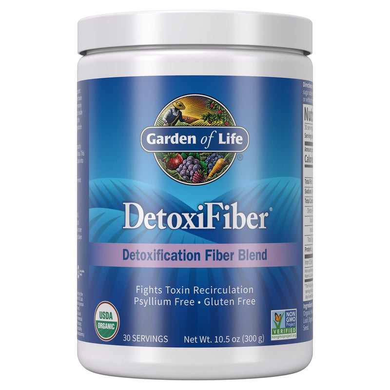 Garden of Life Organic Unflavored Fiber Powder Detox Blend with Chia, Alfalfa & Barley for Herbal Cleanse, Gut Health Support - Detoxifiber - Non-GMO, Gluten-Free, Psyllium Free, Vegan, 30 Servings - BeesActive Australia