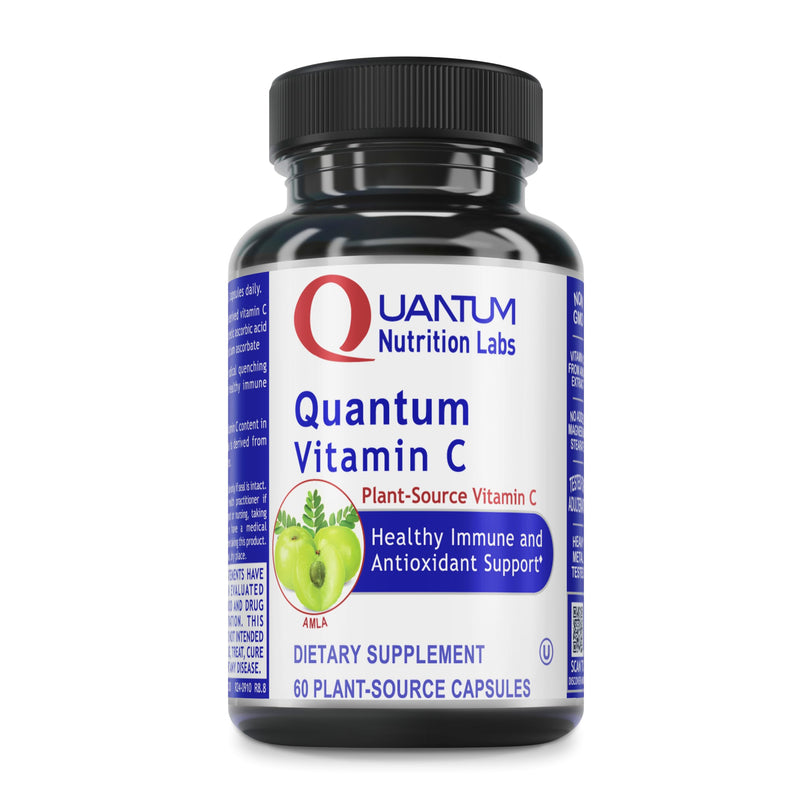 Quantum Nutrition Labs Quantum Vitamin C- Organic Natural Vitamin C Supplement for Women and Men, Whole Food Vitamin C Source, Pure with Bioflavonoids, and Amla, Aids Immune Support- 60 Vegan Capsules