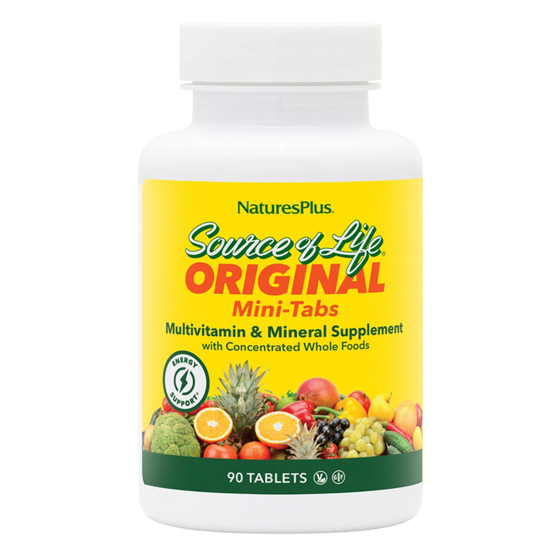 NaturesPlus Source of Life - 90 Mini-Tabs - Multivitamin & Mineral Supplement - Supports Natural Energy & Overall Well-Being - Gluten Free, Vegetarian - 15 Total Servings 90 Count (Pack of 1)