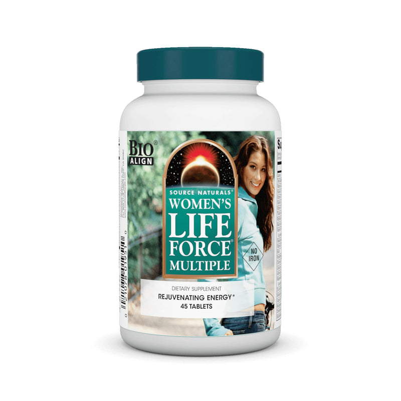 Source Naturals Women's Life Force Multiple Iron Free - Daily Complete Multivitamin 13 Essential Vitamins, Antioxidants, Herbs, Nutrients & Minerals - Enhanced Energy & Immune Boost - 45 Tablets 45 Count (Pack of 1)