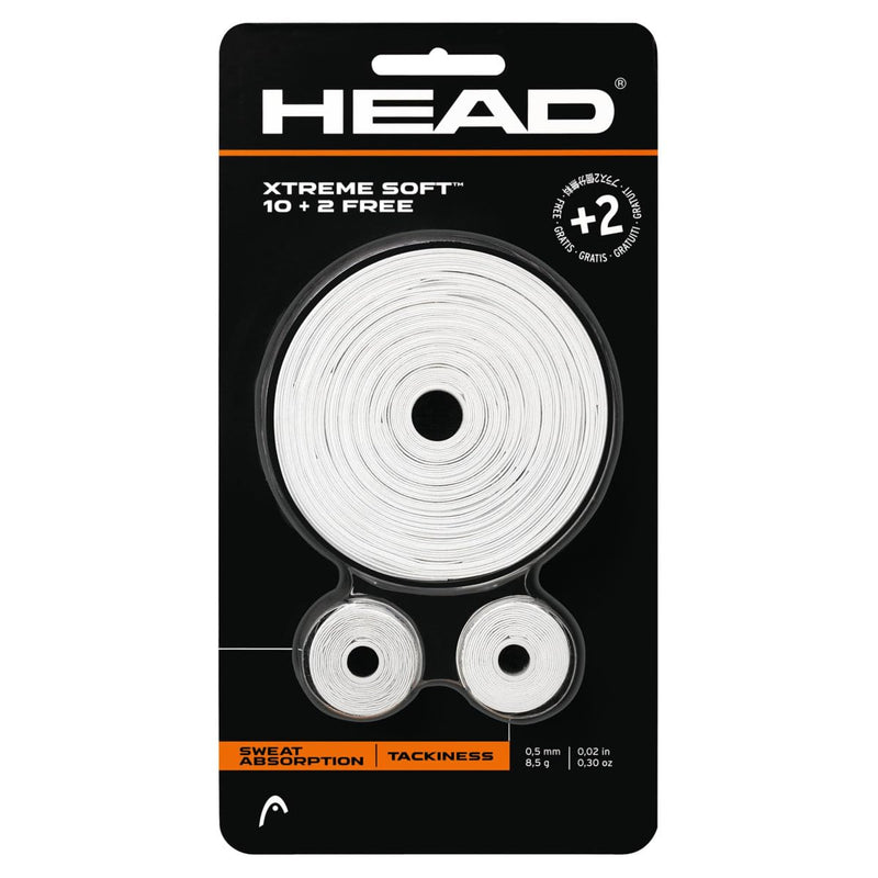 HEAD Xtreme Soft Racquet Overgrip - Tennis Racket Grip Tape - 12-Pack, White - BeesActive Australia