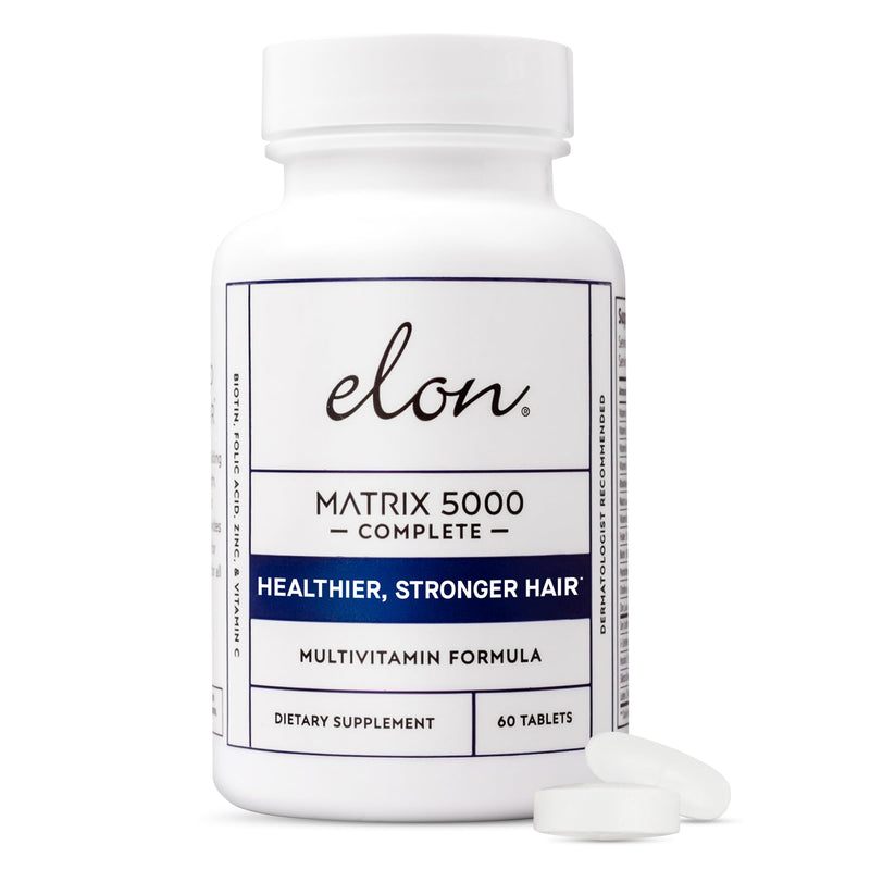 Elon Matrix 5000 Complete Multivitamin — Skin, Hair and Nail Growth Vitamins — Healthy Hair Growth Vitamins for Women & Men — 5000Mcg Biotin Supplement (60 Day Supply) 60 Count (Pack of 1)