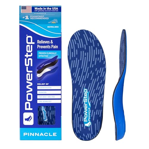 PowerStep Pinnacle Insoles, Plantar Fasciitis Relief (M 8-8.5, W 10.10.5) Blue Men's 8-8.5, Women's 10-10.5