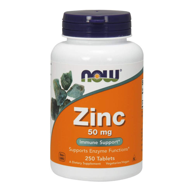 NOW Supplements, Zinc 50 mg, Tablets 250 Count (Pack of 1)