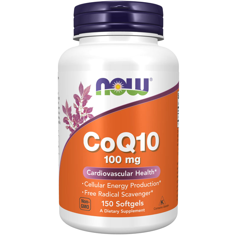 NOW Foods Supplements, CoQ10 (Coenzyme Q10) 100 mg, Pharmaceutical Grade, Cardiovascular Health*, 150 Softgels 150 Count (Pack of 1)