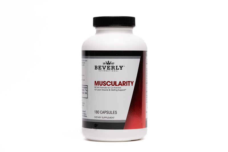 Beverly International Muscularity, Specialty BCAA Formula, 180 Capsules | Muscle Building & Preservation, Muscle Recovery, Energy Metabolism, Muscle Guard, Chromium Picolinate, B6, B12 & Biotin