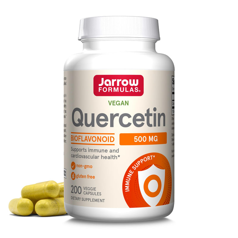Jarrow Formulas Quercetin 500 mg - 200 Veggie Caps - Supports Antioxidant Status, Cardiovascular Health & Immune Health - 200 Servings Unflavored 200 Count (Pack of 1) - BeesActive Australia