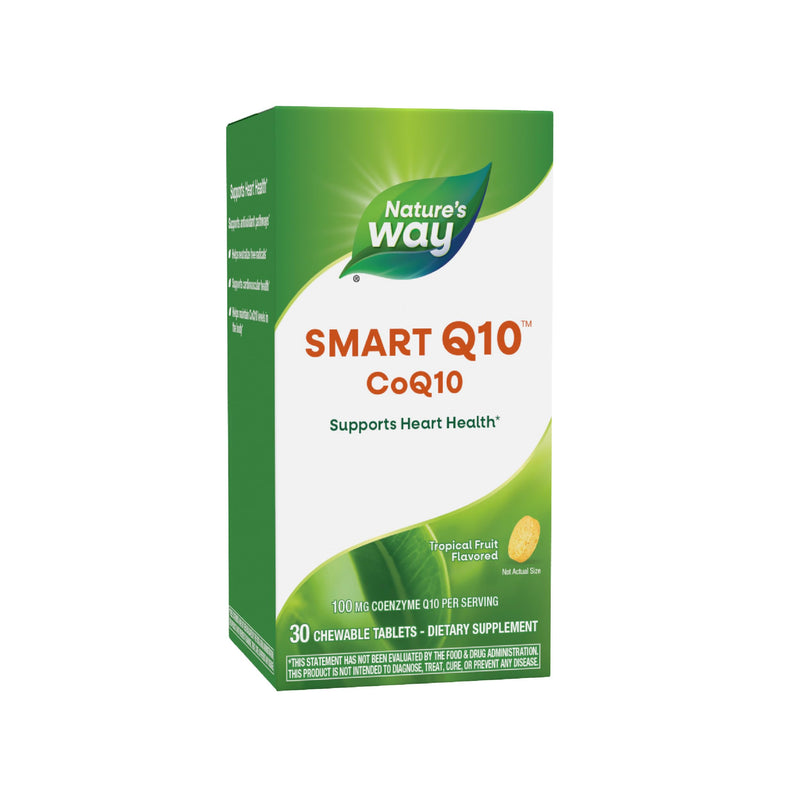 Nature's Way SMART Q10 CoQ10, Tropical Fruit, 30 Chewable Tabs | 100 mg CoQ10 per Serving to Support Heart Health* and Cellular Energy Production*, with Antioxidant Support