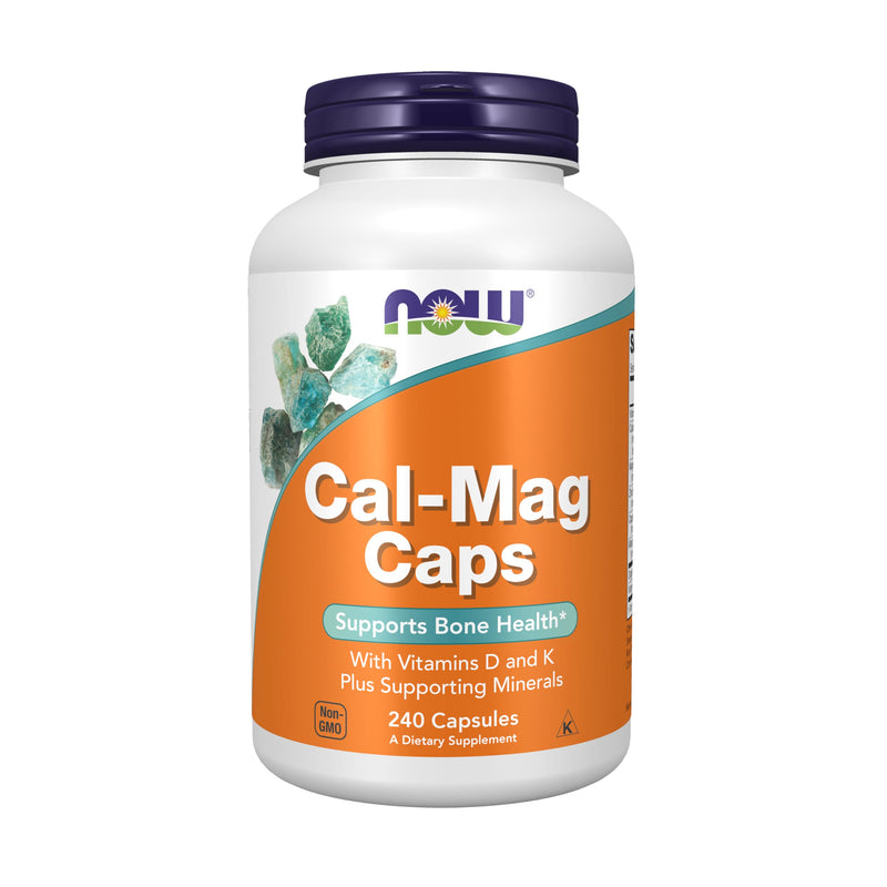 NOW Supplements, Cal-Mag Caps with Vitamin D and Supporting Minerals, Supports Bone Health*, 240 Veg Capsules 240 Count (Pack of 1)