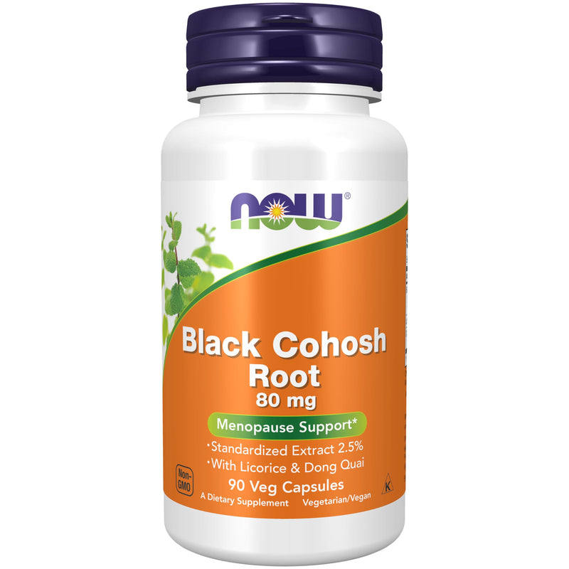 NOW Supplements, Black Cohosh Root 80 mg with Licorice and Dong Quai, 90 Veg Capsules