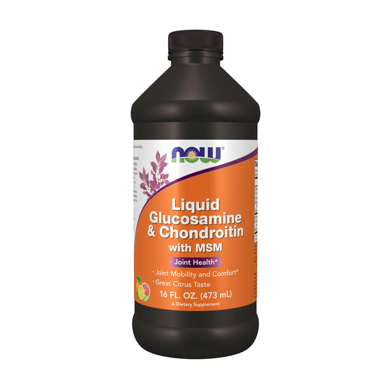 NOW Supplements, Glucosamine & Chondroitin with MSM, Liquid, Joint Health, Mobility and Comfort*, 16-Ounce 16 Fl Oz (Pack of 1)