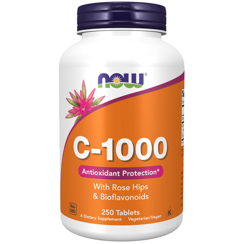 NOW Supplements, Vitamin C-1,000 with Rose Hips & Bioflavonoids, Antioxidant Protection*, 250 Tablets 250 Count (Pack of 1)