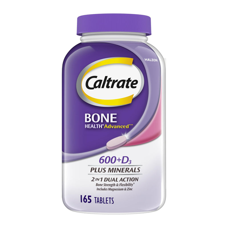 Caltrate 600 Plus D3 Vitamin D and Calcium Supplement Tablets, 165 Count | Highest Level of Vitamin D3, Maximizes Calcium Absorption to Support Strong Bones and Daily Function New 165 Count (Pack of 1)