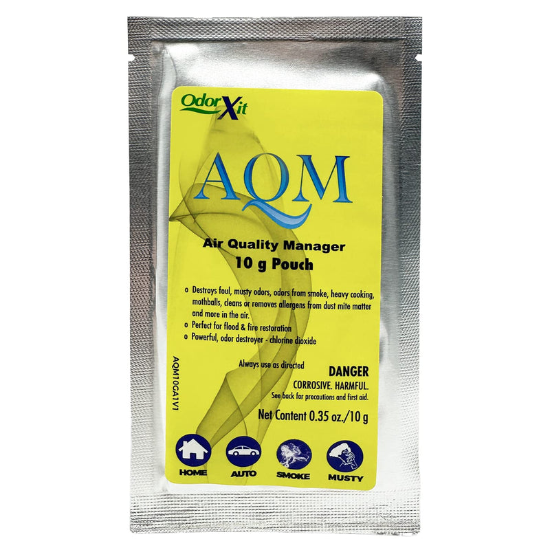 AQM by OdorXit, Air Quality Manager Chlorine Dioxide Odor Removal Packet, Dog Odor Eliminators for Home, Wet Dog Smell & Car Deodorizer, Strong Smell Neutralizer, 10g 0.35 Ounce (Pack of 1) - PawsPlanet Australia