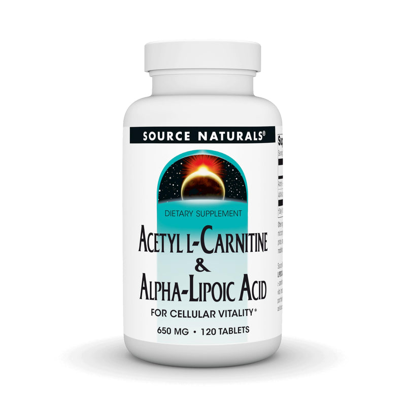Source Naturals Acetyl L-Carnitine & Alpha-Lipoic Acid 650mg - 120 Tablets 120 Count (Pack of 1)