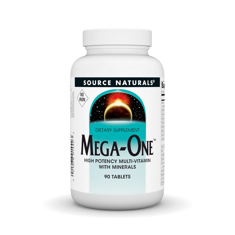 Source Naturals Mega-One Muti-Vitamin with Minerals, No Iron - 90 Tablets 1 90 Count (Pack of 1)