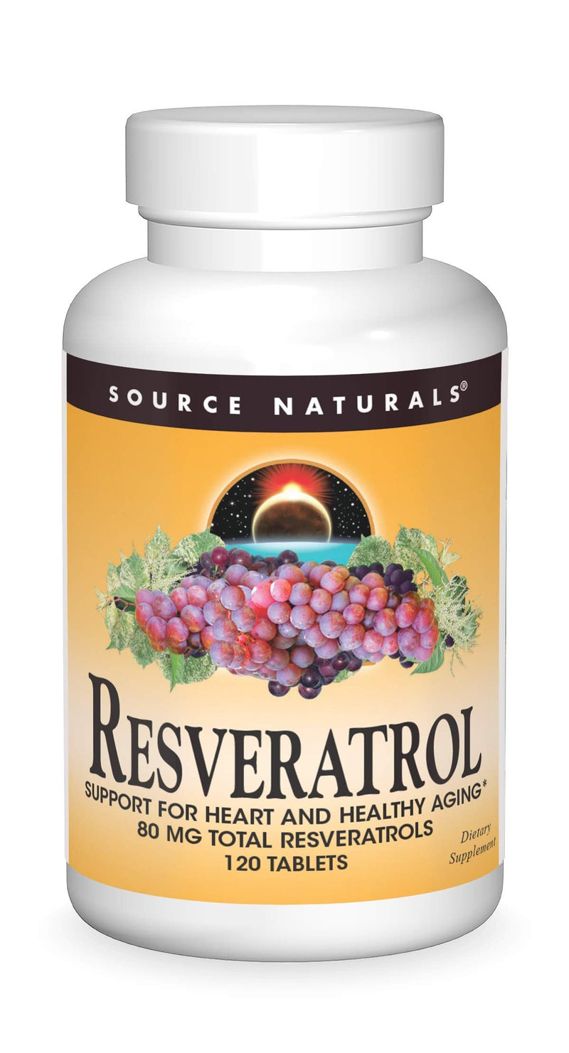 Source Naturals, Resveratrol, 80mg - 120 Tablets | Support for the Heart and Healthy Aging 120 Count (Pack of 1)