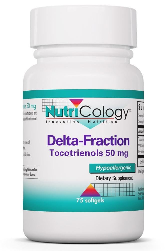 NutriCology Delta-Fraction Tocotrienols, Annatto-Derived, 75 Softgels | 50 mg DeltaGOLD Annatto-Derived Tocotrienols for Antioxidant Activity and Blood Circulation, No Tocopherols, 37 Servings