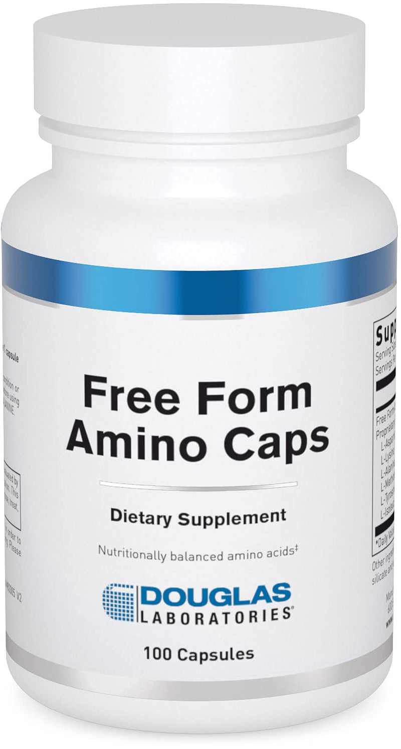 Douglas Laboratories Free Form Amino Capsules | Balanced Amino Acid Mixture to Support Energy, Muscles, Tissues, Bones, and Overall Health* | 100 Capsules | Balanced Amino Acid Mixture to Support Energy, Muscles, Tissues, Bones, and Overall Health*