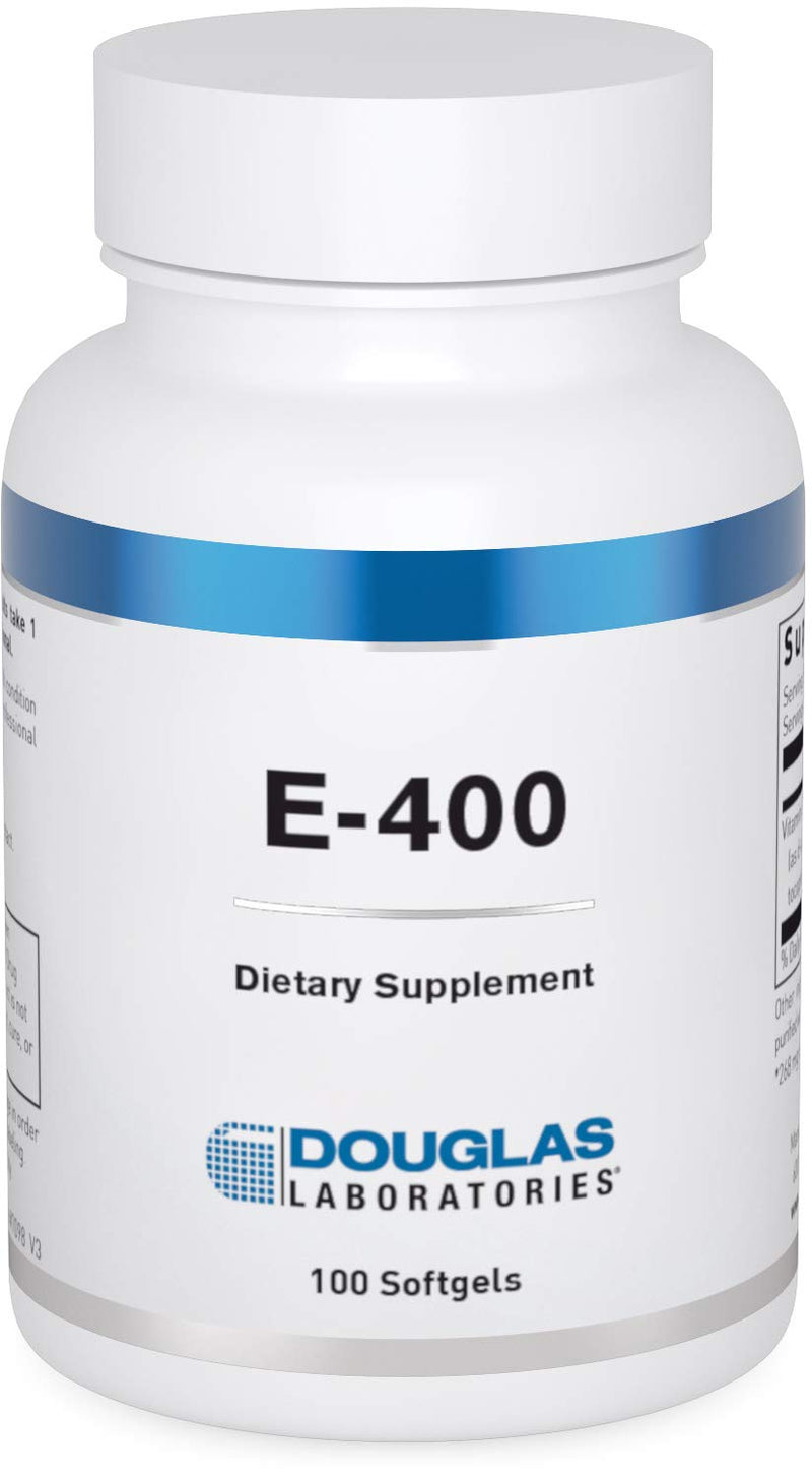 Douglas Laboratories E-400 | Vitamin E for Antioxidant Protection and Cardiovascular Support | 100 Capsules | Vitamin E for Antioxidant Protection and Cardiovascular Support*, Vitamin E helps protect healthy cells from damage* Standard Packaging