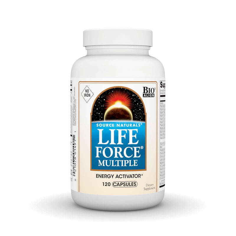Source Naturals Life Force Multiple Iron Free Multivitamin - 120 Capsules | No Iron Bio-Aligned Formula® - Delivering 40+ Ingredients for Foundational Nutrition 120 Count (Pack of 1)