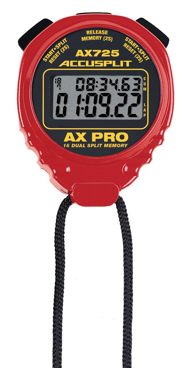 ACCUSPLIT AX725 PRO MEMORY (16) Dual Line Stopwatch (Red) - BeesActive Australia
