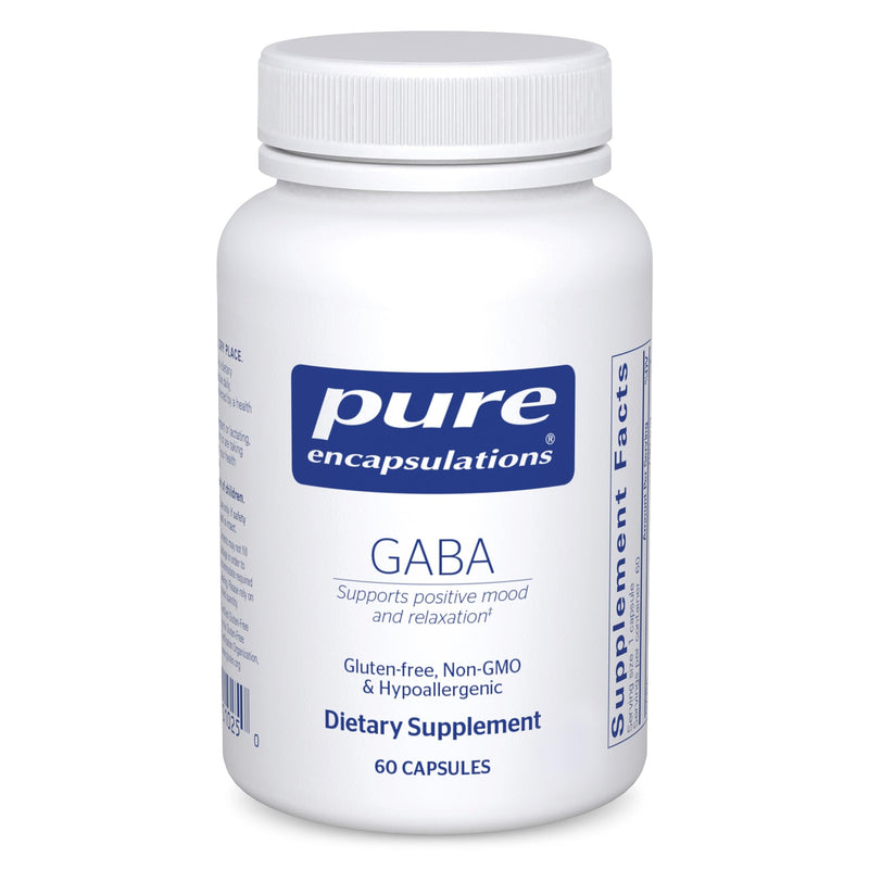 Pure Encapsulations GABA, 60 Capsules | Supplement to Support Relaxation and Moderation of Occasional Stress*, with Premium GABA Amino Acids 60 Count (Pack of 1)