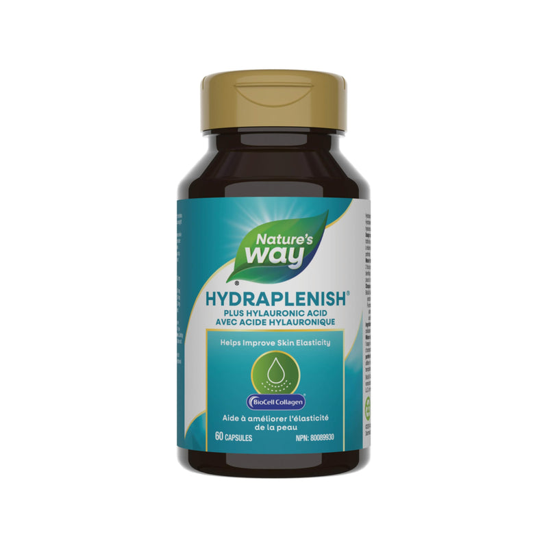 Nature's Way Hydraplenish, BioCell Collagen Hyaluronic Acid Capsules, 60 ct | Skin Collagen and Elasticity Support Supplement*, Formulated with the BioCell Complex Including Chondroitin Sulfate