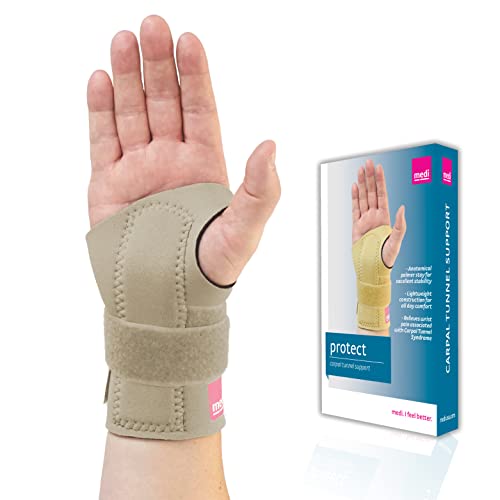 medi Neoprene Carpal Tunnel Wrist Support - carpal tunnel, sprains, & weak wrists Beige Left Medium
